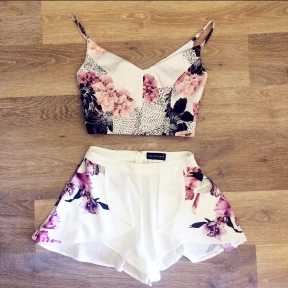 Keepsake Floral White Crop Top